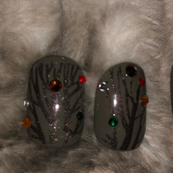 Fall trees and feathers custom press on nails - Picture 5 of 8